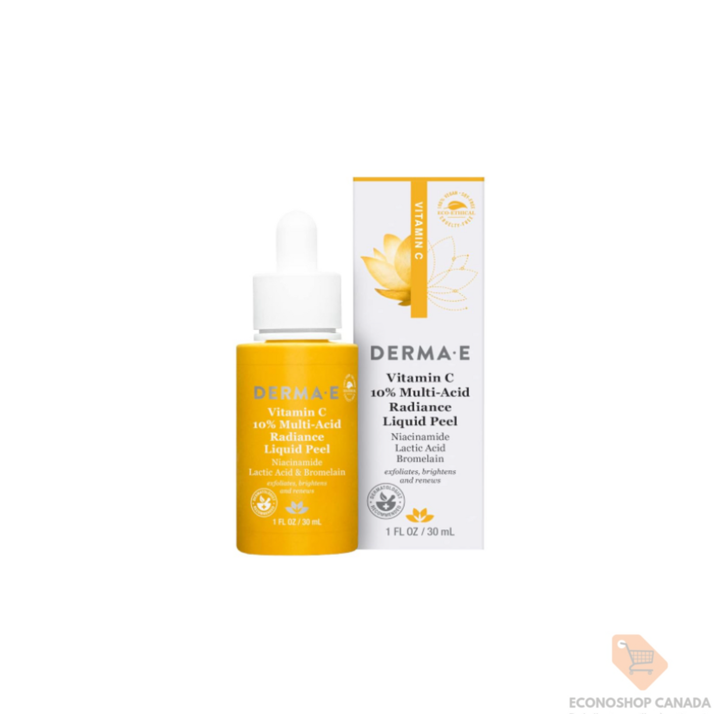 Peeling liquide multi-acides DERMA E à la vitamine C 10 %