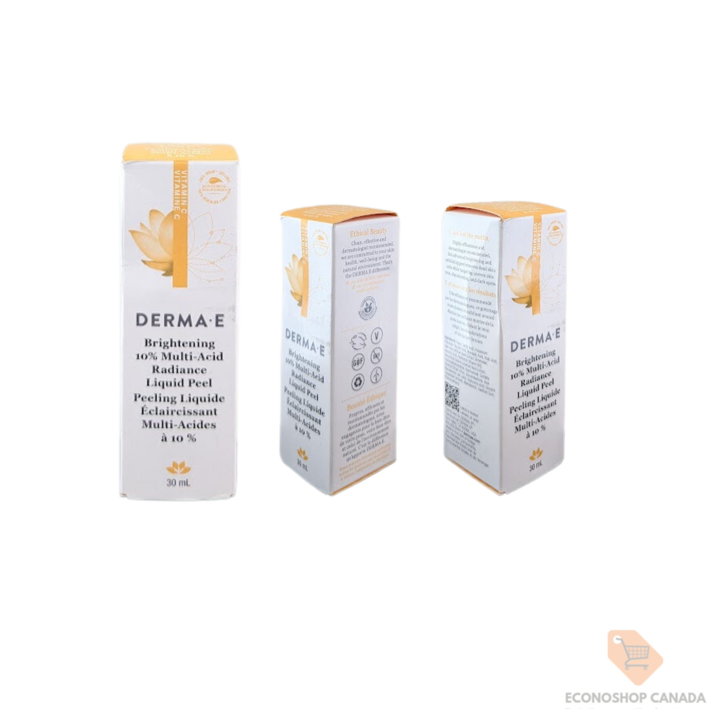 Peeling liquide multi-acides DERMA E à la vitamine C 10 %