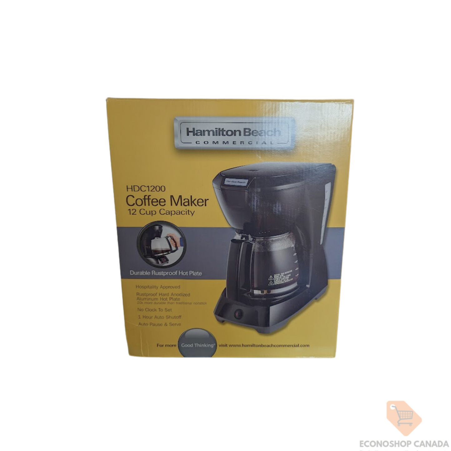 Cafetière Hamilton Beach Commercial HDC1200 12 tasses noire avec carafe en verre